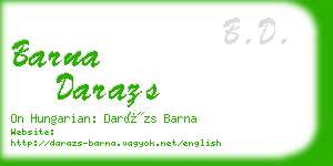 barna darazs business card